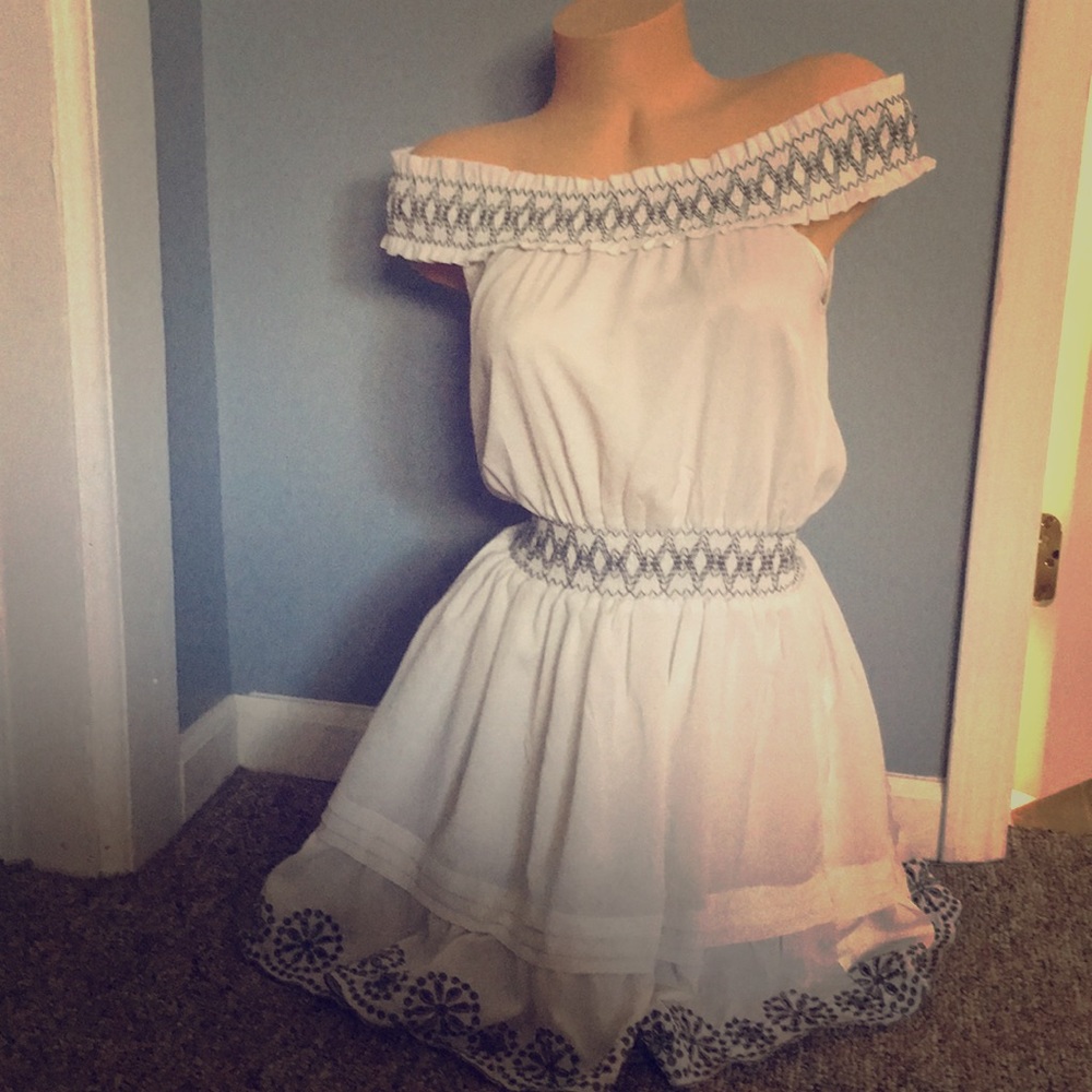 Double Zero Off-Shoulder Mini Dress